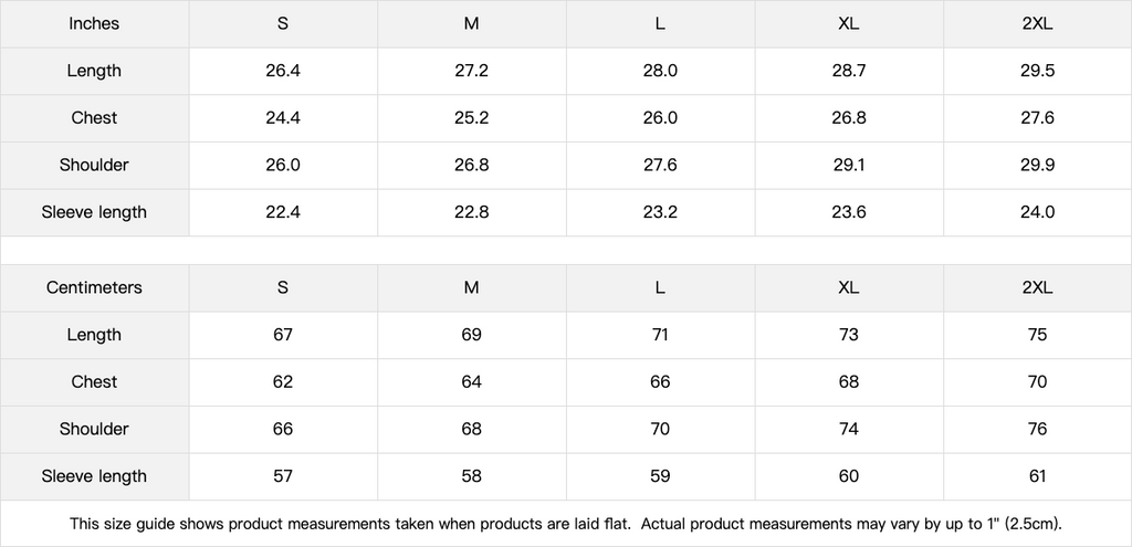 The Last Laugh Hoodie size guide
