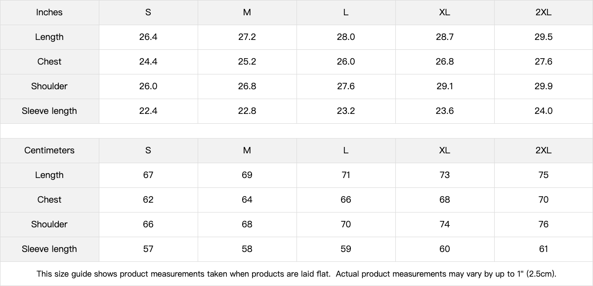 The Last Laugh Hoodie size guide