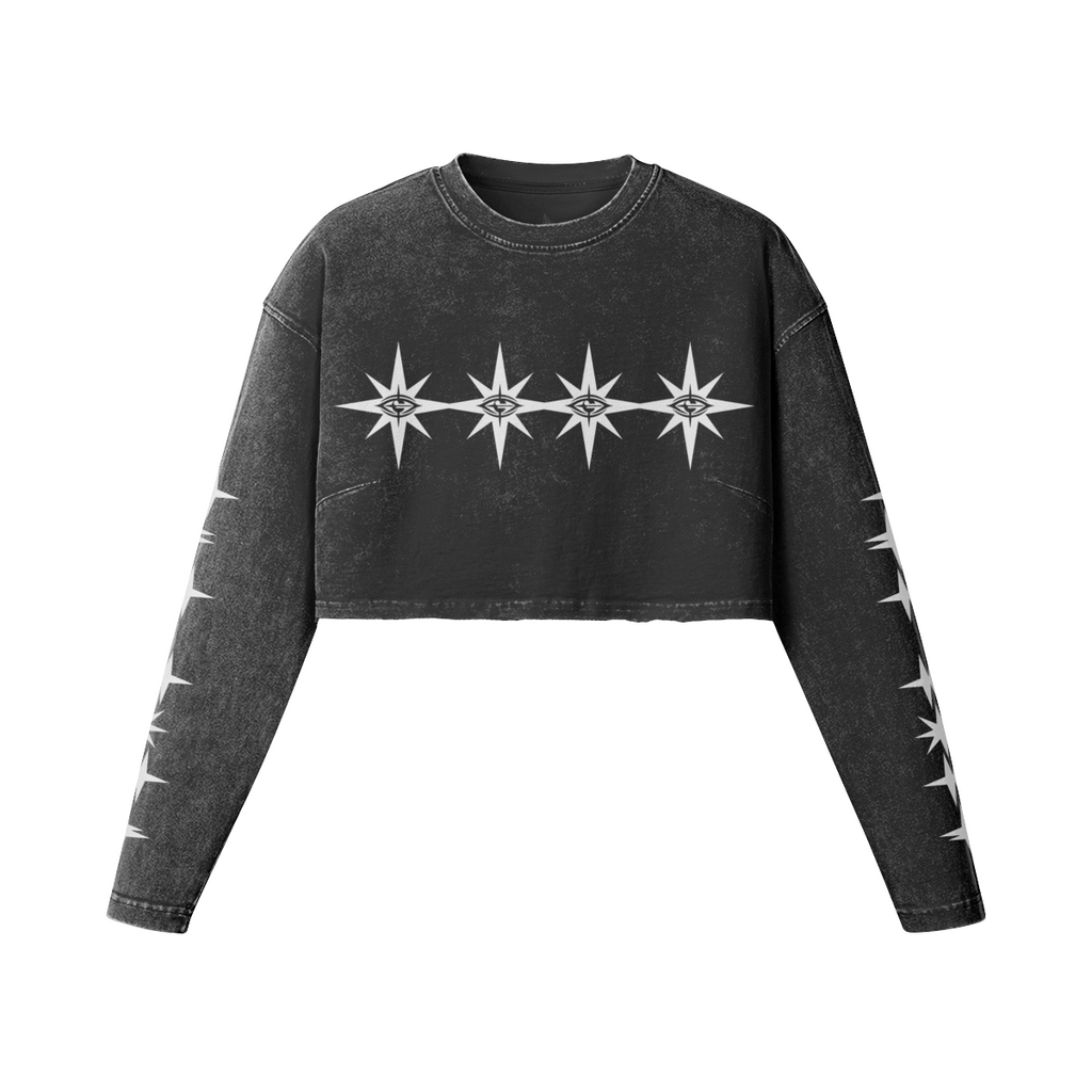 Women's Star Bar Crop LS, front view