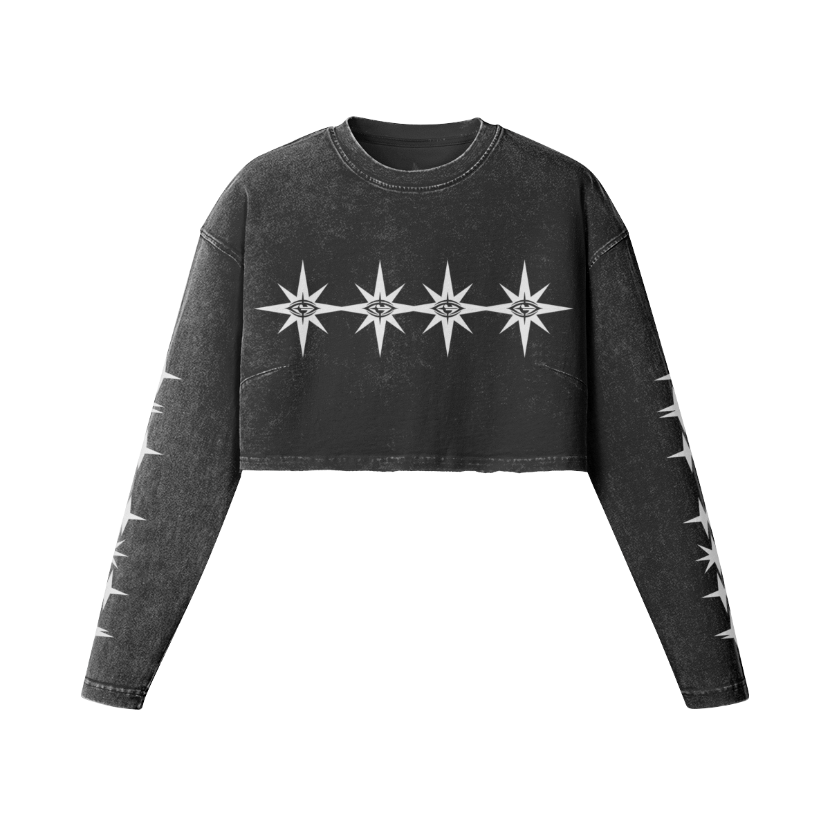 Women's Star Bar Crop LS, front view